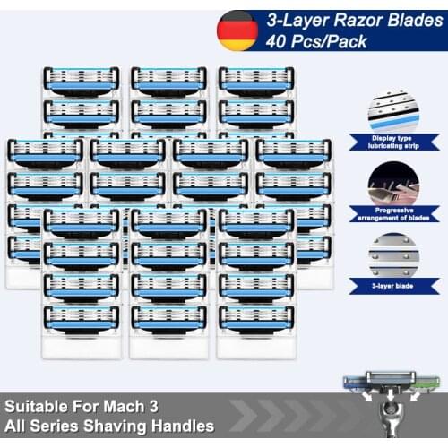 Safety Shaving Razor Blades For Gillette Mach3 Turbo Mens Straight Manual Razor Heads Cassettes Refill Shaving Set For Facecare