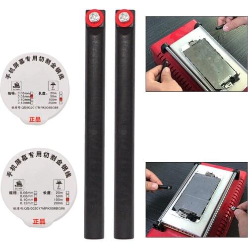 100m 0.08mm 0.1mm Alloy Molybdenum Cutting Wire Line for Mobile phone LCD Display Screen Separator Repair with handle