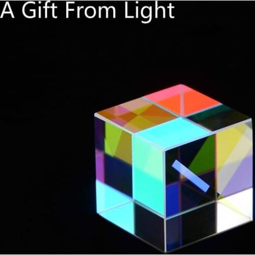 Multi-sided Optical Experiment Glass Colorful Cmy Cube Toys Rainbow Cube Dispersion Six-sided Rainbow Cube Of Light Color Prism