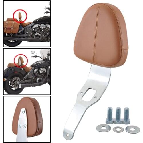 Motorcycle Sissy Bar seat Brown Driver Backrest Support Sissy Bar Pad For Indian Scout 2015- 2018 Scout Sixty 2016 - 2018
