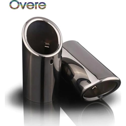 Atreus 2Pcs Stainless steel Car Automobiles Exhaust Muffler Pipe Tip Cover For 2011 2012 2013 VOLVO S60 V40 V60 XC60 Accessories