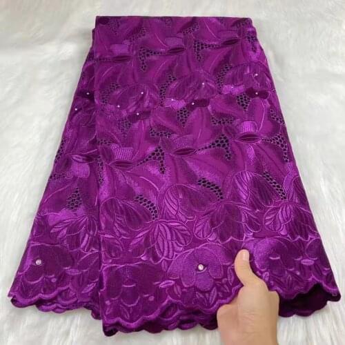 NEW Swiss voile Lace in switzerland Purple African 100% Cotton Fabric High Quality Nigerian French Net Lace Fabrics 5 yards A315