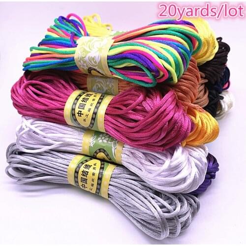 NEW 20yards/lot 2.5mm Chinese Knot Line Cord Silk Satin Cord Nylon Cord DIY String Necklace Bracelets Cord