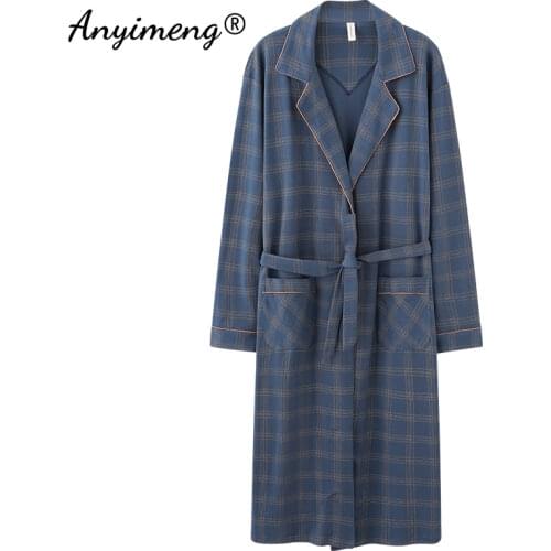 Plus Size 4XL Autumn Winter New Robes for Men Good Quality Mens Robe Belted Bathrobe for Male Kintted Cotton Luxury Sleepwear