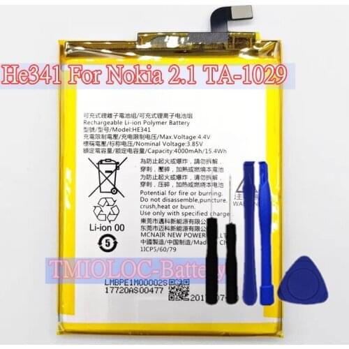 New Original High Quality HE341 4000mAh Battery For Nokia 2.1 TA-1029 + Tools