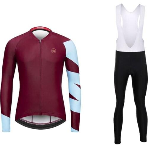 KAVPOE New Autumn Mens Cycling Jersey Set Long Sleeve MTB Bike Cycle Clothing Maillot Ciclismo Fashion Road Bike Jersey Sets