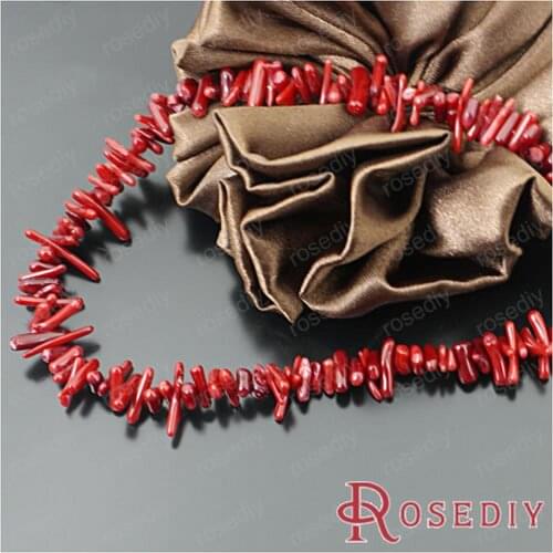 Wholesale Length 40cm Max Width 11mm Thin Rods Natural Coral Dyeing Red Beads Diy Findings Roughly 120-140 pieces(JM5919)