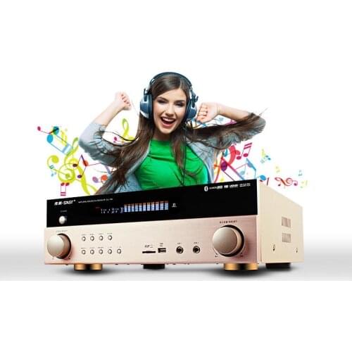KYYSLB 43CM*43CM*14.5CM SU-180 Amplifier 750W High Power 5.1 Professional HIFI Bluetooth KTV Subwoofer New Home Amplifier