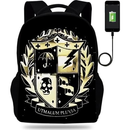 The Umbrella Academy Backpack Anime USB Bookbag Students Laptop Backpack School Bags For Teenage Girls Boys Rucksack