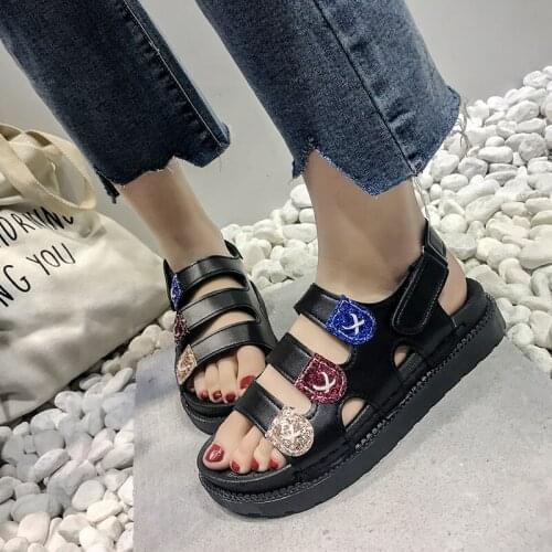 Sandals Women 2021 New Hook Loop Female Flats Shoes Thick Bottom With Platform Woman Sandals Fashion Casual Ladies Summer Shoes