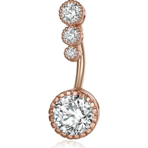 1pc Sexy Navel Piercing Belly Button Rings Bar Crystal Zircon Dangling Belly Button Party Stud Barbell for Woman Body Jewelry