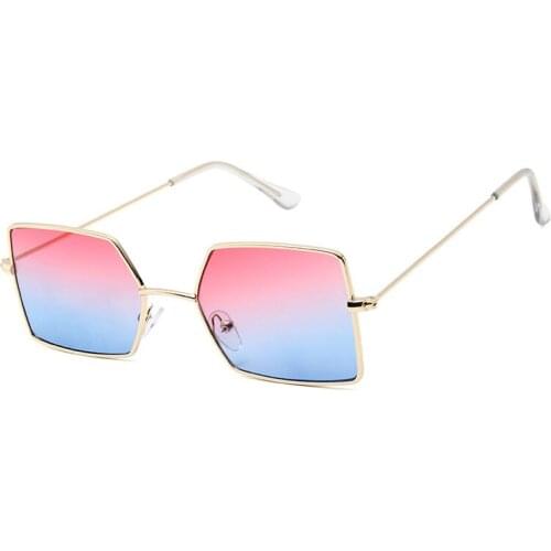 Fashion Square Sunglasses Women Men Metal Shades Vintage Brand Designer Sun Glasses UV400 Eyewear For Female Oculos De Sol