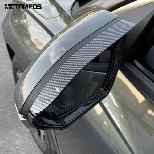 For Hyundai Tucson 2021 2022 Carbon Fiber Rear View Side Door Mirror Visor Sun Shade Rain Guard Shield Accessories Car Styling