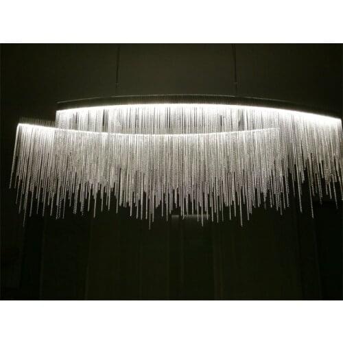 Modern High-end Villa Art Personality Lamps Simple Atmosphere Chain Chandelier Nordic Bedroom Living Room Restaurant Lights