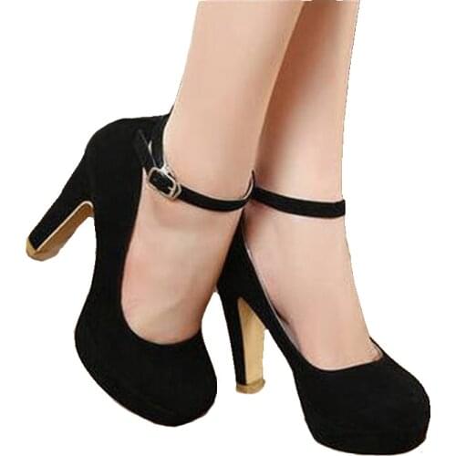 PUMPS woman Pumps 2020 autumn thick Suede 10CM High heels shoes ol high-heeled female the trend of ultra high heels female shoes