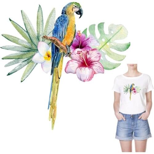 Bohemia bird flower patch Iron on transfer for clothing iron on heat transfer thermo stickers on clothes parches para ropa