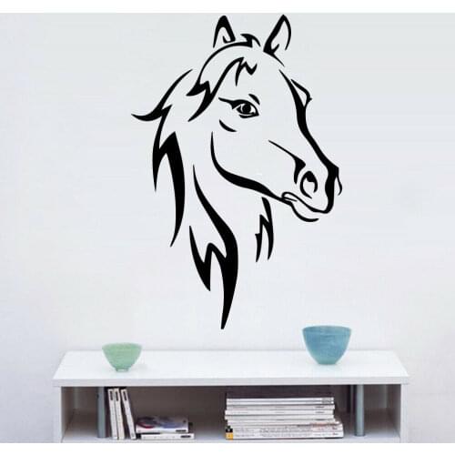 Horse Head Pattern Vinyl Wall Decals Cool Animals Wall Stickers Horse Face Removable Murals Home Modern Decoration AF021