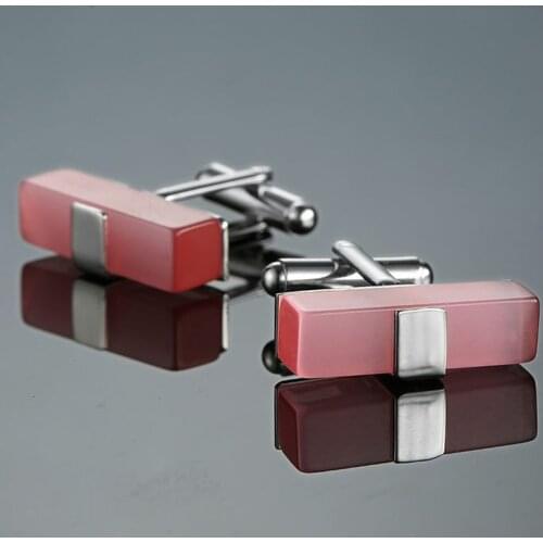 High quality mens Cufflinks new fashion fashion jewelry Pink Crystal Cufflinks mens business shirt suit button pin gift