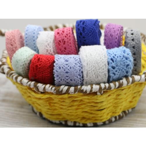 1-3cm Random delivery mixed color pure cotton water soluble lace DIY garment accessories material cotton lace