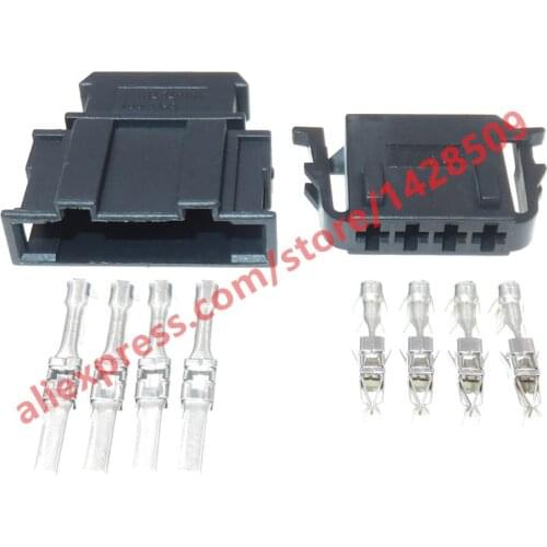 5 Sets 4 Pin Male Plug and Famale Wiring Socket Electrical Cable Harness Unsealed Connector For BMW VW 1-929591-1 191 972 704
