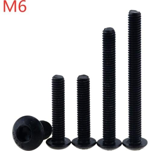 10PCS M6x8 10 12 14 16 18 20 22 25 30 35 40 45 50 Grade10.9 Button Head Screw ISO7380 Hex Socket Round Button Head Screws M6*8