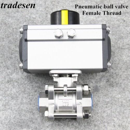 304 Pneumatic Stainless steel Ball Valve 1.6Mpa Female thread Pneumatic stainless steel quick cut ball valve