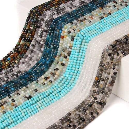 41 Options Natural Semi Precious Rondelle Stone Beads Amazonite Apatite Abacus Strand Beaded For DIY Making Jewelry Bracelet