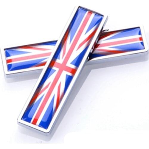50 Pair Metal International Flags Car Emblem Badge Decorations 3D UK England United Kingdom Flag Car Tail Fender Styling Sticker