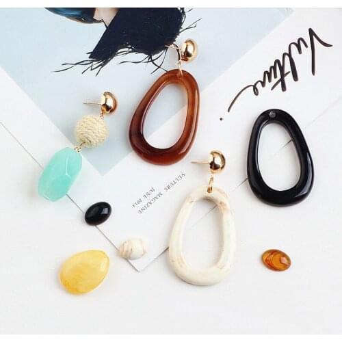 DIY ear jewelry accessories Korea resin droplets elliptical irregular beads pendant earrings earrings materials