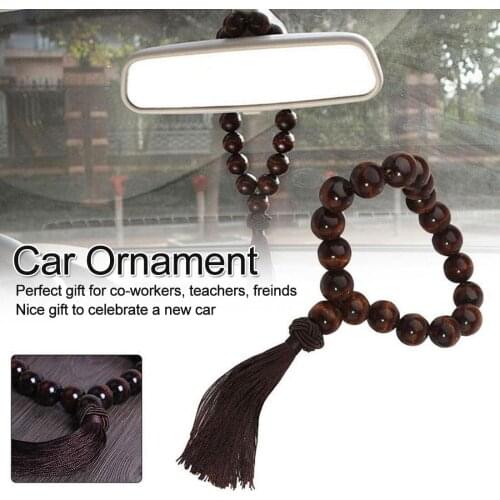 Car Rearview Mirror Hanging Pendant Wood Buddha Beads for peugeot 207 107 polo renault captur toyota aygo opel astra bmw f30
