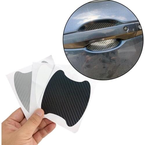 4Pcs/Set Car Door Hand stick 3D Sticker Carbon Fiber vinyl Universal Auto Handle film Protection Exterior Accessories