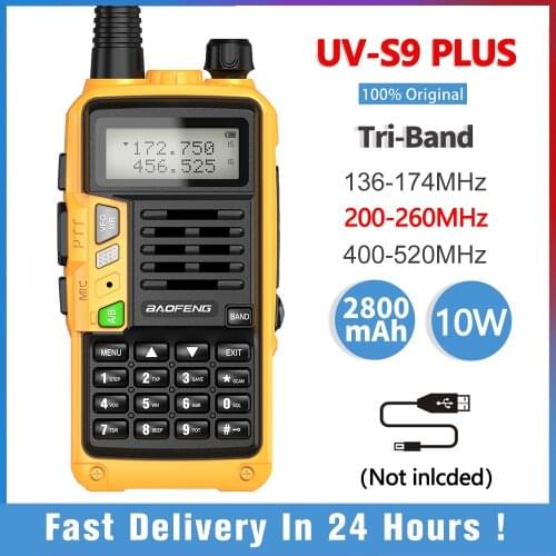 Baofeng UV-S9 PLUS Tri-band 220-260Mhz 10W Walkie Talkies Usb Charger Powerful CB Ham Radio hf Transceiver UV-5R 2 way radio