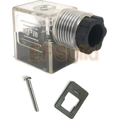 Free Shipping 20PCS/LOT 11mm IP65 DIN 43650 Form B Internal Thread 2+Ground Transparent DIN Valve Connector White DIN43650B