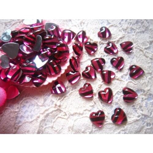 Free shipping-10mm pink leopard heart Acrylic diamond for nail art 200pcs/lot