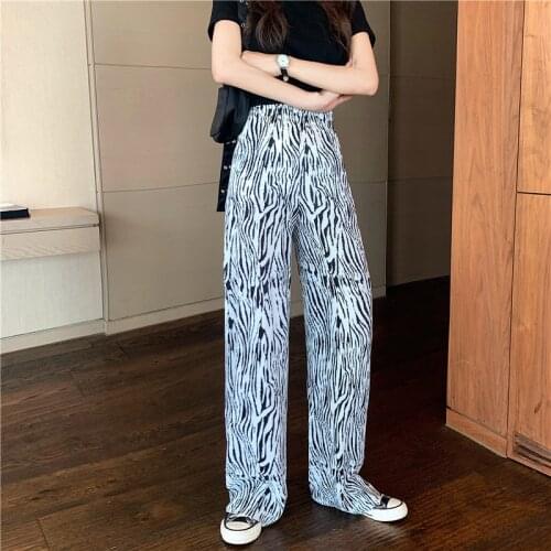 2021 Women Tie Dye Pant Wide Leg Straight Sweatpants Casual Y2K Fashion Outfits Printed High Waist Loose Trousers