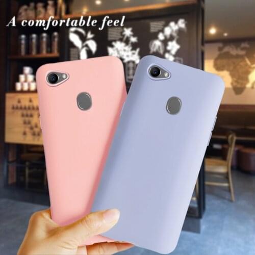 For OPPO F7 Case Luxury Matte Candy Color Silicon Back Cover For OPPO F7 Cover Plain Cute Phone Cases For OppoF7 F 7 Soft Covers