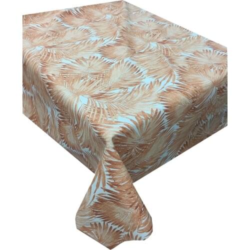Zeren Home Yavruağzı Colorful Bamboo Leaves Patterned Carefree Table Cloth 160x160 cm