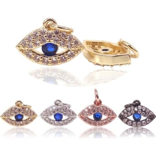 DIY Pendant Jewelry Findings Turkish Blue Evil Eye Charms Handmade Necklace Bracelet Bead Accessories 4 Colors 12*13mm