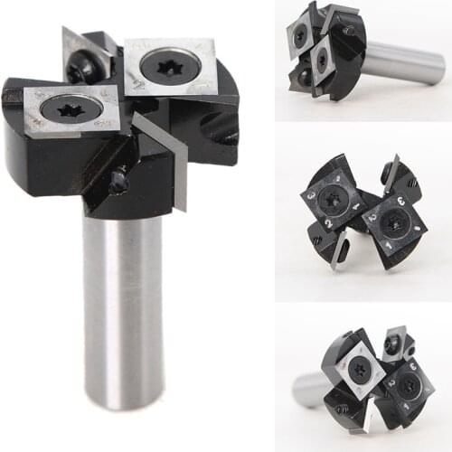 Shank Router Bit with Milling Cutter Cemented Carbide Woodworking Bits Insert-Style Spoil Board Indexable Drill
