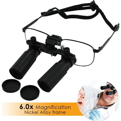 Keplerian Style 6.0x Magnification Binocular Dental Loupes Surgical Medical Dentistry Frame 420mm Working Distance
