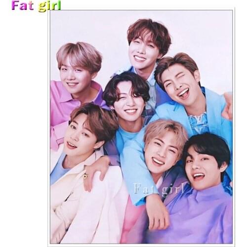 5D Diy Diamond Painting Korean Stars Full Square Round Drill Kpop Idol Group Poster Mosaic Cross Stitch Portrait Home Decor