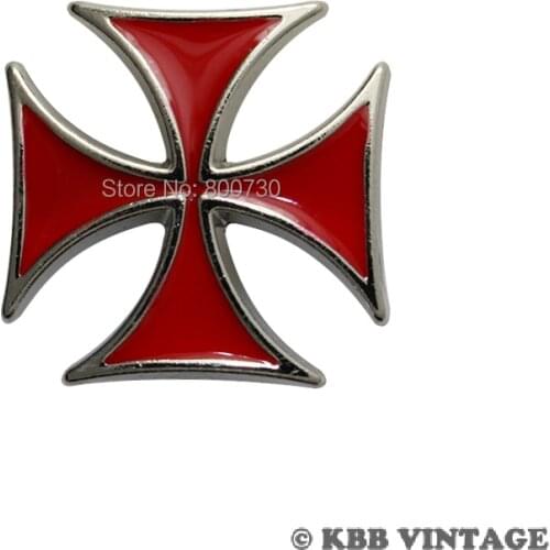 KB605) 10pc Maltese Cross Concho Screwback Belt Concho Leathercraft Red