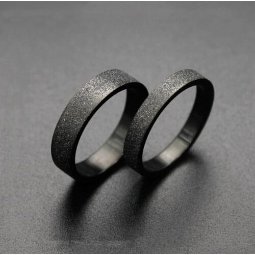 Fashion titanium steel ring black matte simple couple ring stainless steel index finger ring hot sale