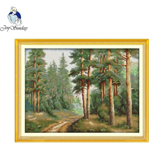 Joy Sunday Pine Forest Cross Stitch Sets Crafts Direct Selling Needlework Diy Painting Kit Embroidery Chinese Cross Stitch Kits