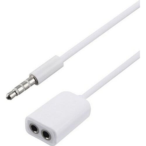 New 1PC 3.5mm White Double Earphone Headphone Y Splitter Cable Cord Adapter Jack Plug Audio Cable Cellphone Accessories 2021