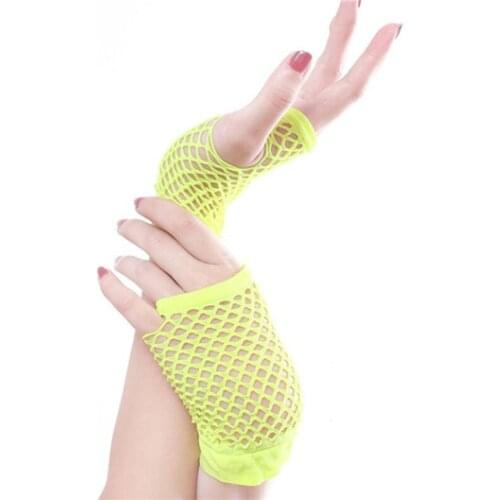 New Women Erotic Gloves Fingerless Hollow Out Fishnet Gloves Sexy Party Dance Club Role Play Mesh Short Gloves