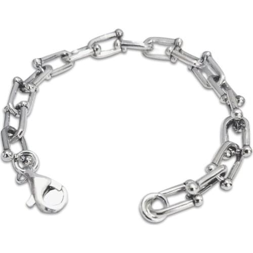 New creative style, s925 silver letters man and women bracelets Korean version of simple solid 925 silver man bracelet U-shape