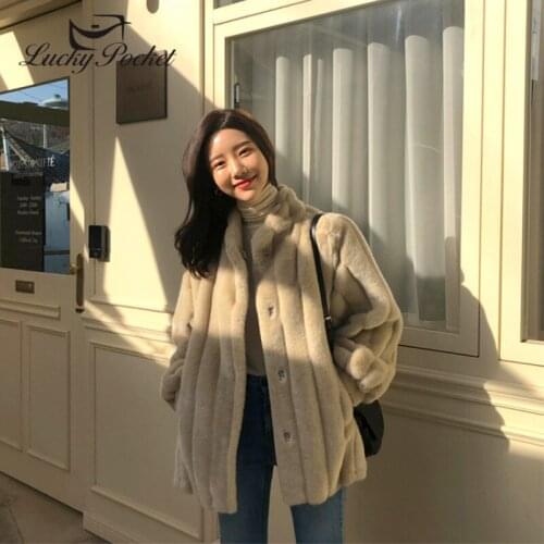 Women Winter New Casual Loose Fashion Solid Color Thick Warm Fur Leather Female Casual Slim Parkas Ladies Elegant Outerwear M499