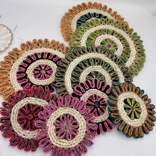 Handmade Cup Coaster Heat Resistant Woven Straw Tear Resistant Sturdy Table Cup Mats for Kitchen Dining Table Supplies