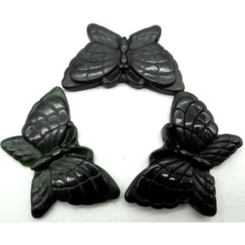 Wholesale Natural stone Chinese stone hand-carved statue of butterfly amulet pendant for diy Jewelry making necklace Accessories